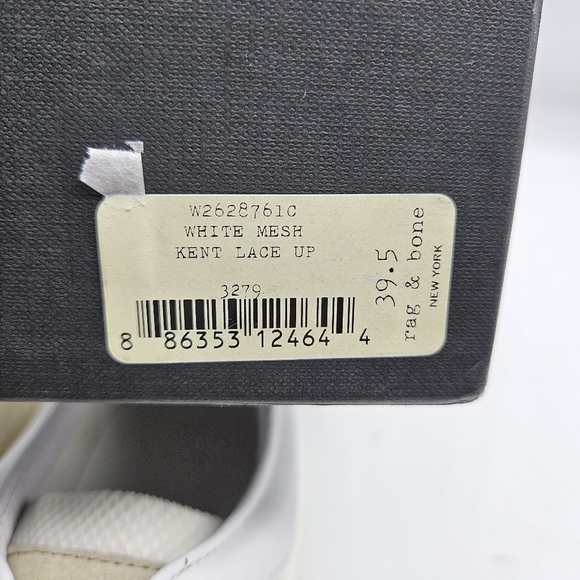 NWB Rag and Bone kent lace up sneakers off white mesh size 39.5 - Picture 16 of 16
